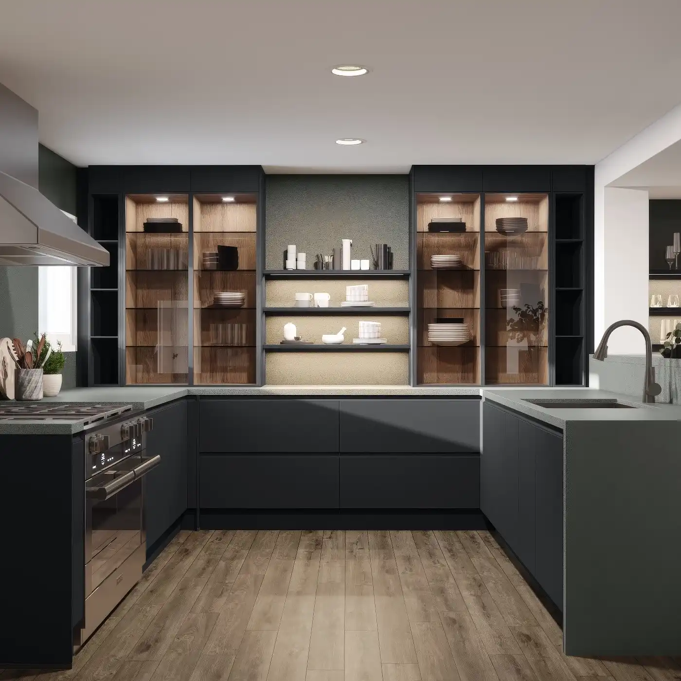 Modern dark kitchen